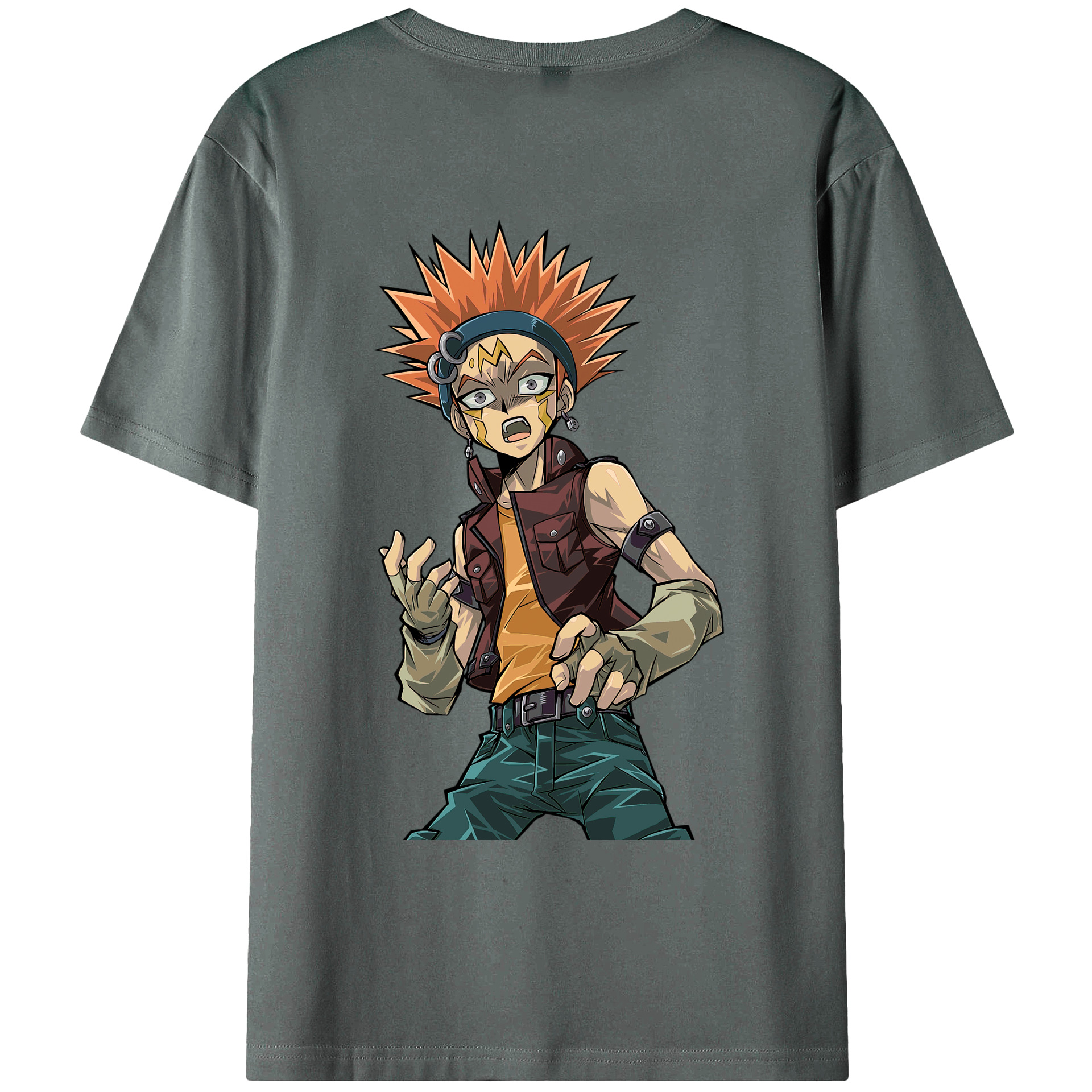 （画像用） 遊☆戯☆王 Yu-Gi-Oh! 綿100％ メンズ半袖Tシャツ（バックプリント） 通気性